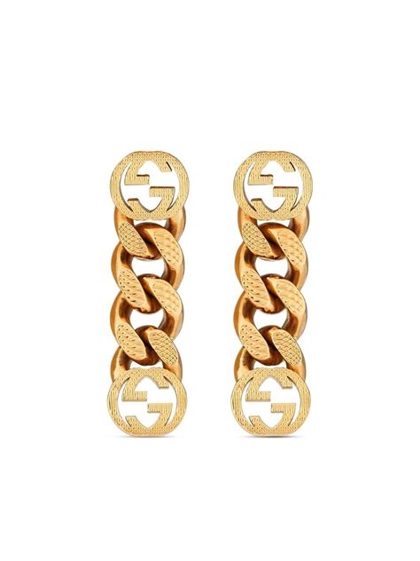 gucci earrings red|gucci interlocking earrings gold.